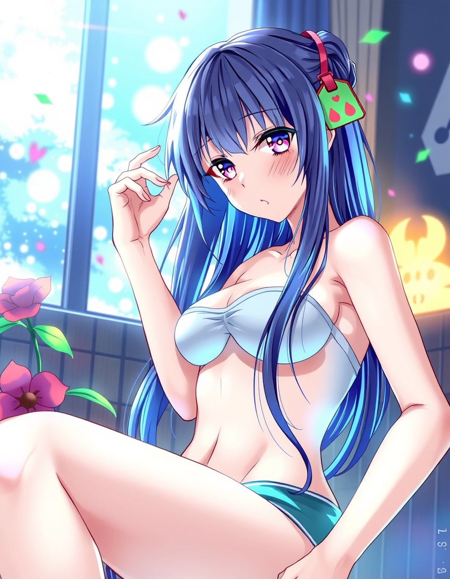 Anime idea: anime style, vibrant colors, expressive eyes, Geenerate a pic of yoko litter with no cloths on the girl from an anime full body in pic , detailed anim
