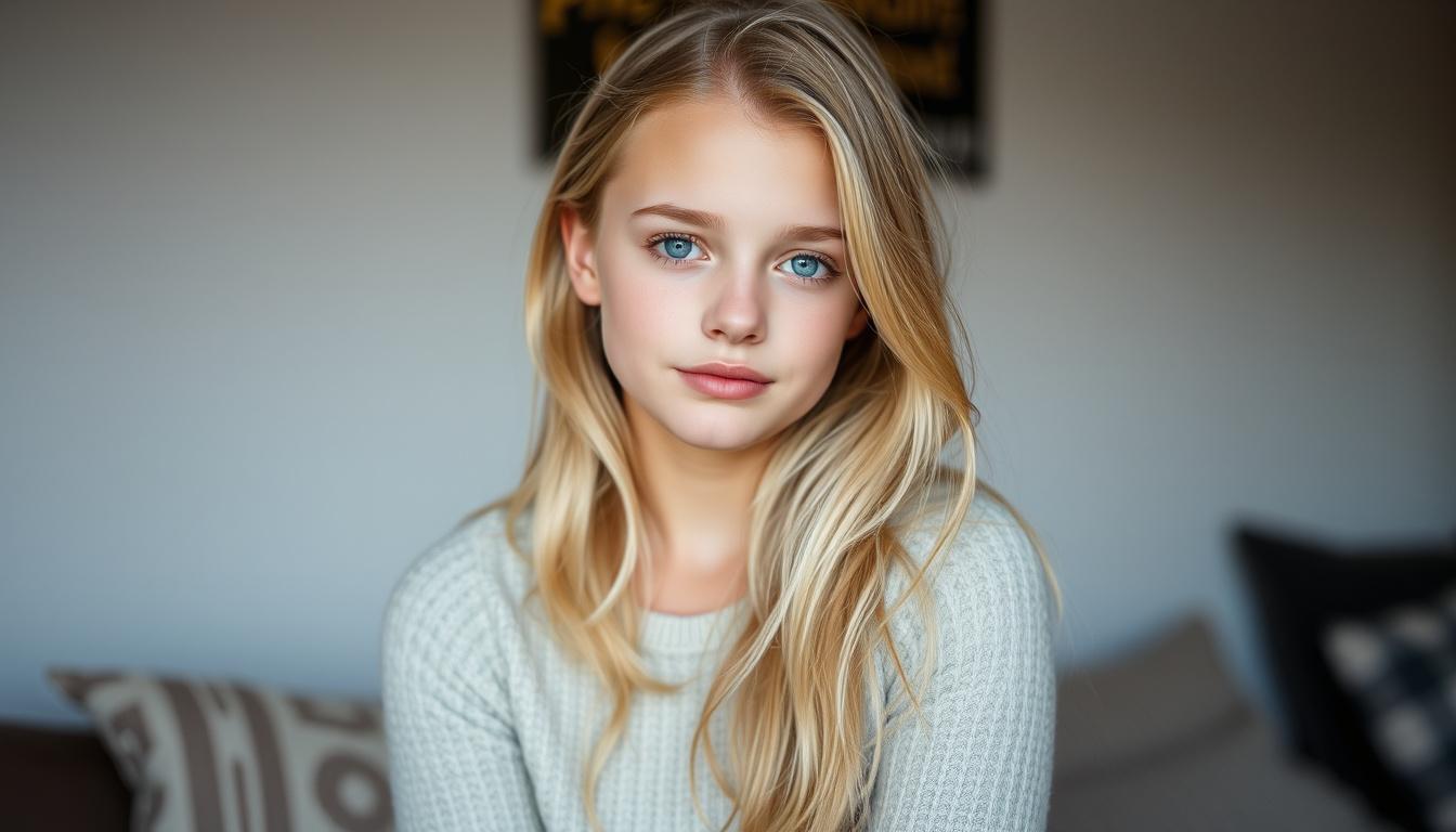 Main art studio: A cute swedish blonde girl