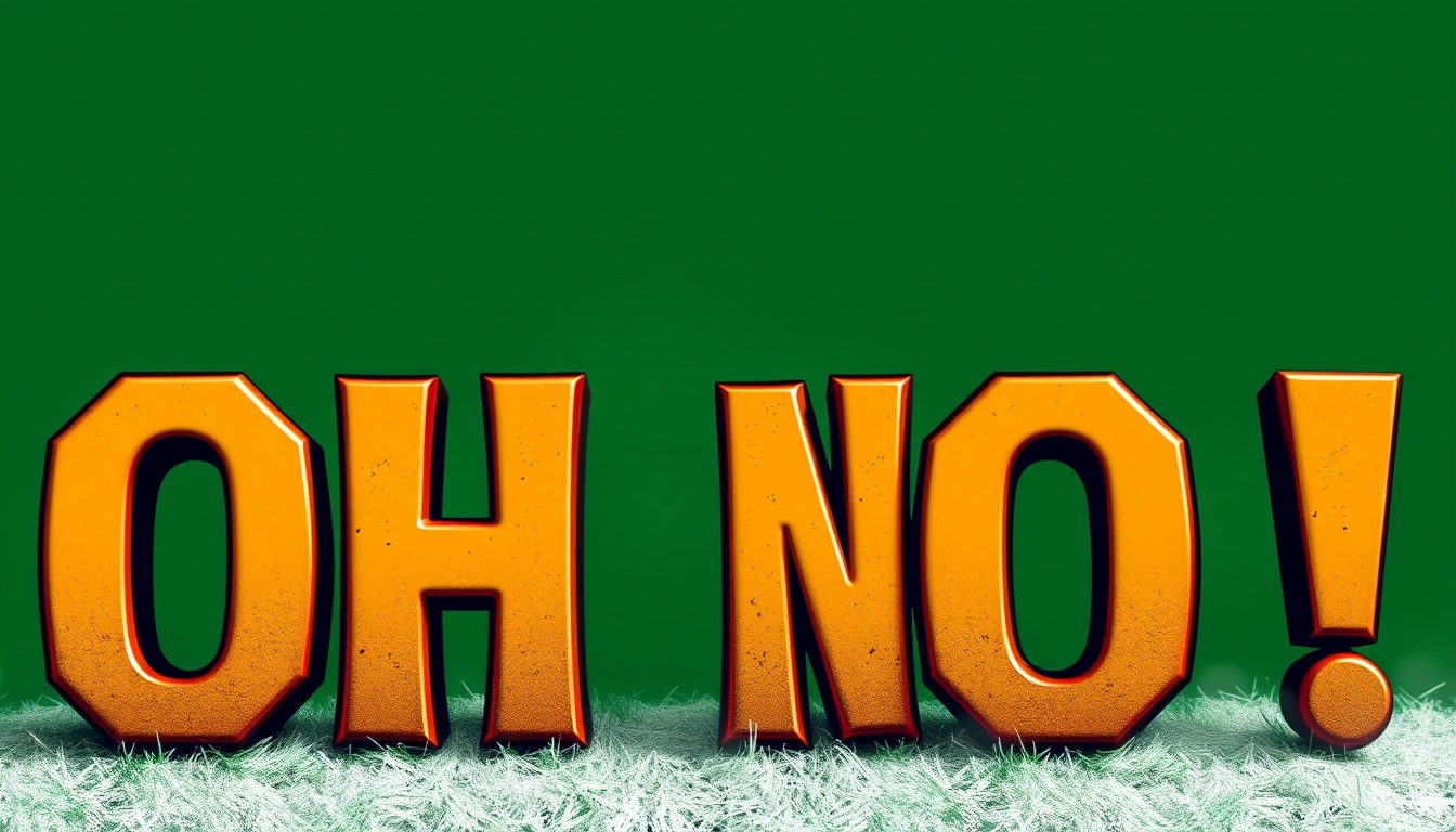 Main art studio: the words "OH NO!" that looks like Oregon ducks football text