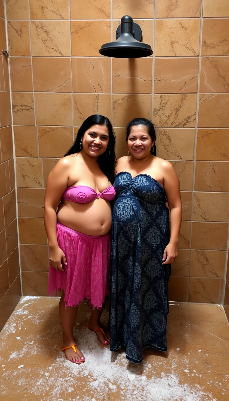Main art studio: Mi hermana y yo en la ducha paradas