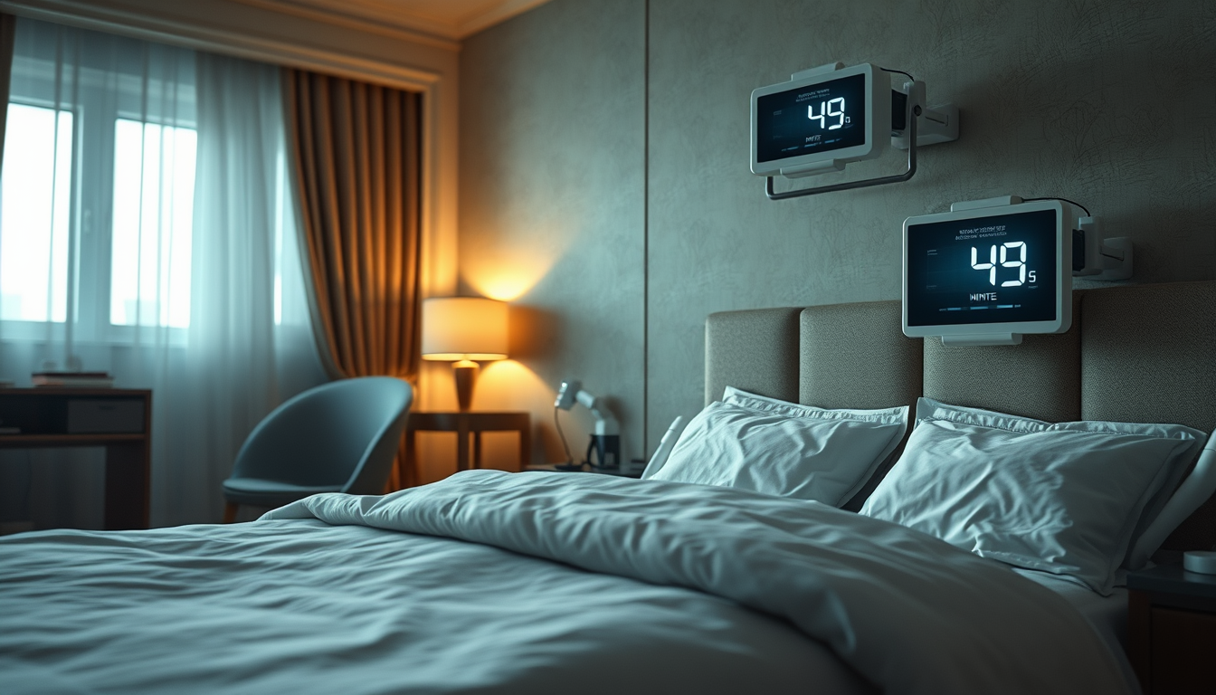 Realistic Images idea: photorealistic generated image, natural materials and skin texture, physically plausible lighting, Une chambre d'un hôtel miteux dans laquelle on voit