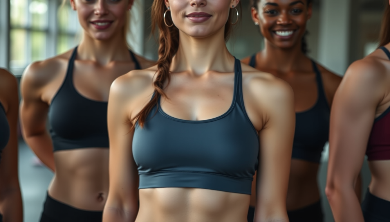 Main art studio: topless woman athletic group of girls no top on topless no top on no shirt on