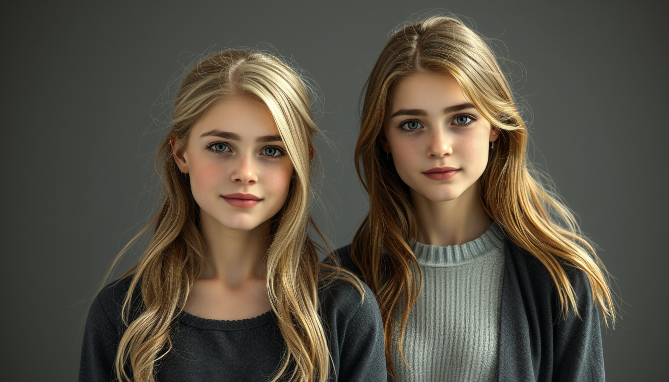 Realistic Images idea: photorealistic generated image, natural materials and skin texture, physically plausible lighting, Erstelle mir ein Bild zwei 18 jährigen hübschen Mäd