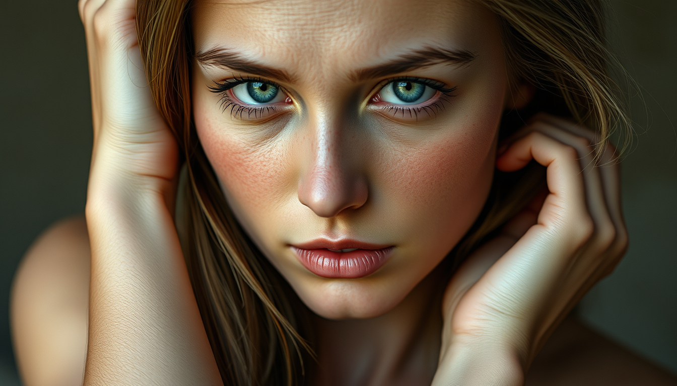 Realistic Images idea: photorealistic generated image, natural materials and skin texture, physically plausible lighting, Una chica de 18 años completamente desnuda sin ropa