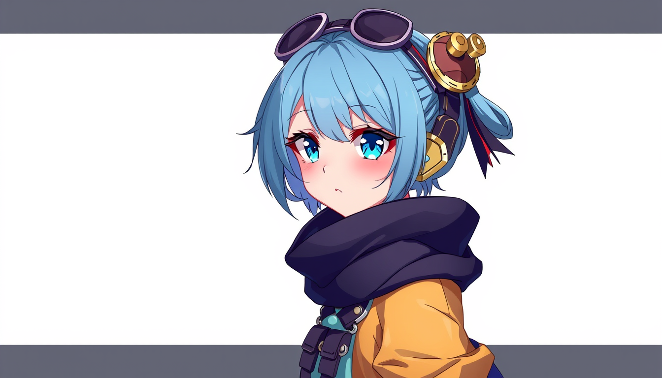 Characters idea: original character design, detailed outfit and accessories, expressive personality, anime girl, non hair,blue beautiful cool eyes,cool style , charact