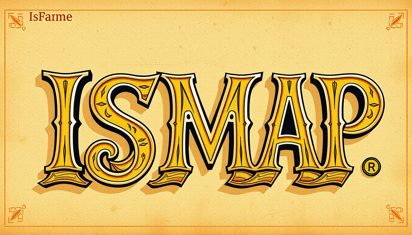 Word Art idea: decorative word art, stylized typography, artistic lettering, ISMAP , bold word art design