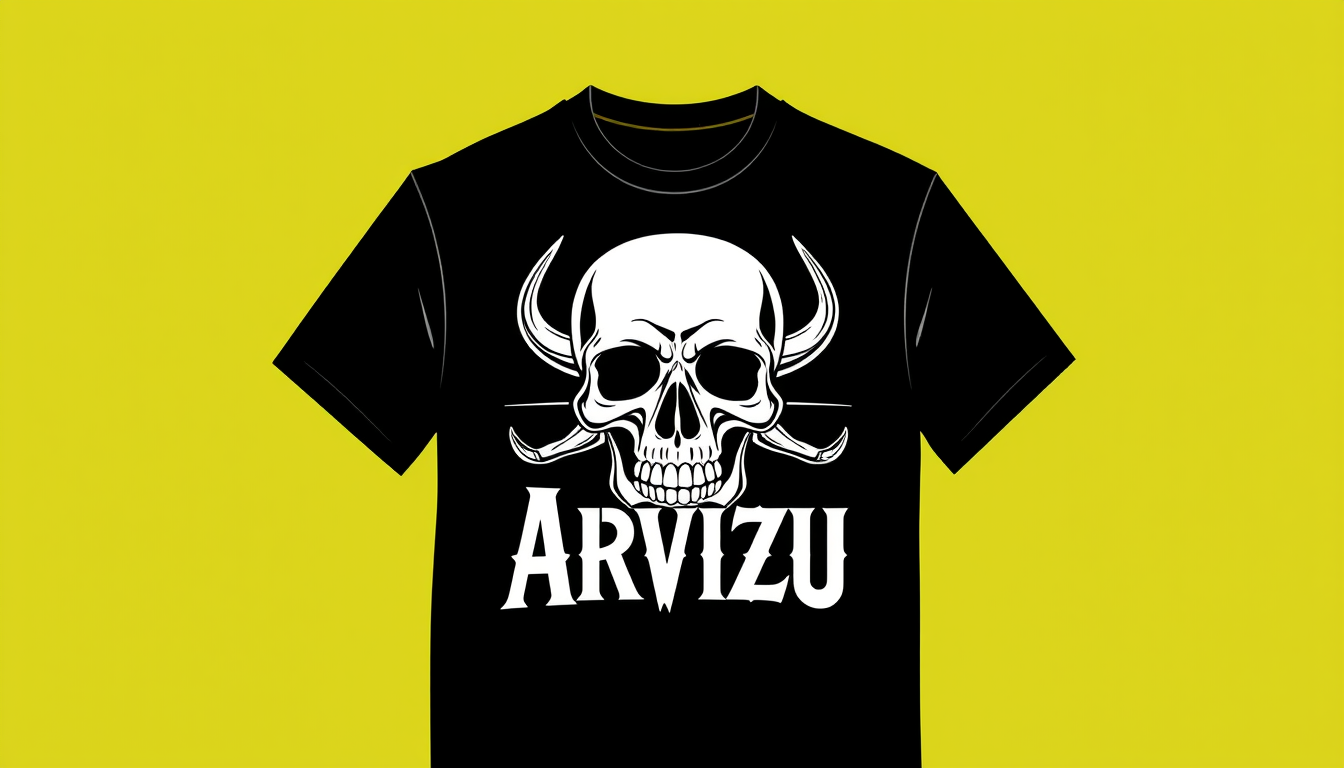 T Shirt Design idea: t-shirt graphic design, bold print-ready artwork, centered composition, que sea oversite que diga la palabra Arvizu, no mas palabras, que seaun diseño