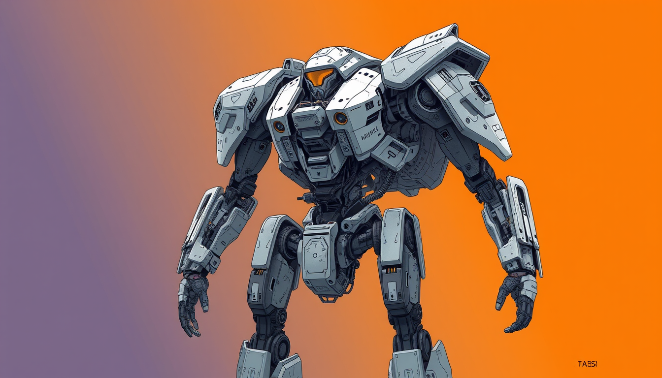 Robots idea: original robot concept art, mechanical detail, sci-fi design, アンドロイド美少女ロボ。コードの混じった長い銀髪。金目。 , full-body robot illustration