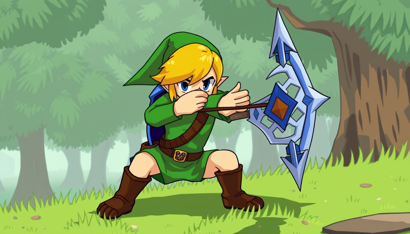 Main art studio: Quite a bit of time had passed since Link found the fragments of the triforce of wisdom and rescued Princess Zelda. He was excellent at applying his s