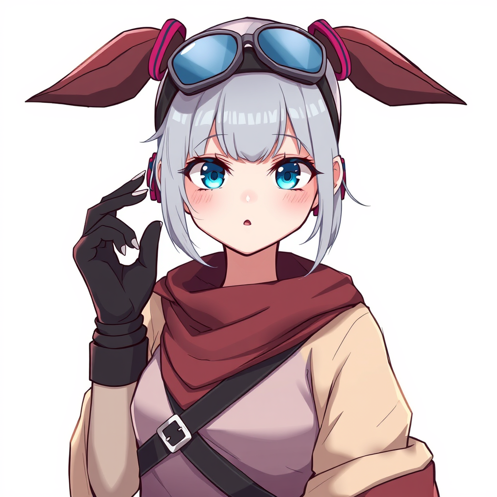 Characters idea: original character design, detailed outfit and accessories, expressive personality, anime girl, bald head,blue beautiful eyes,feel like cool, detailed
