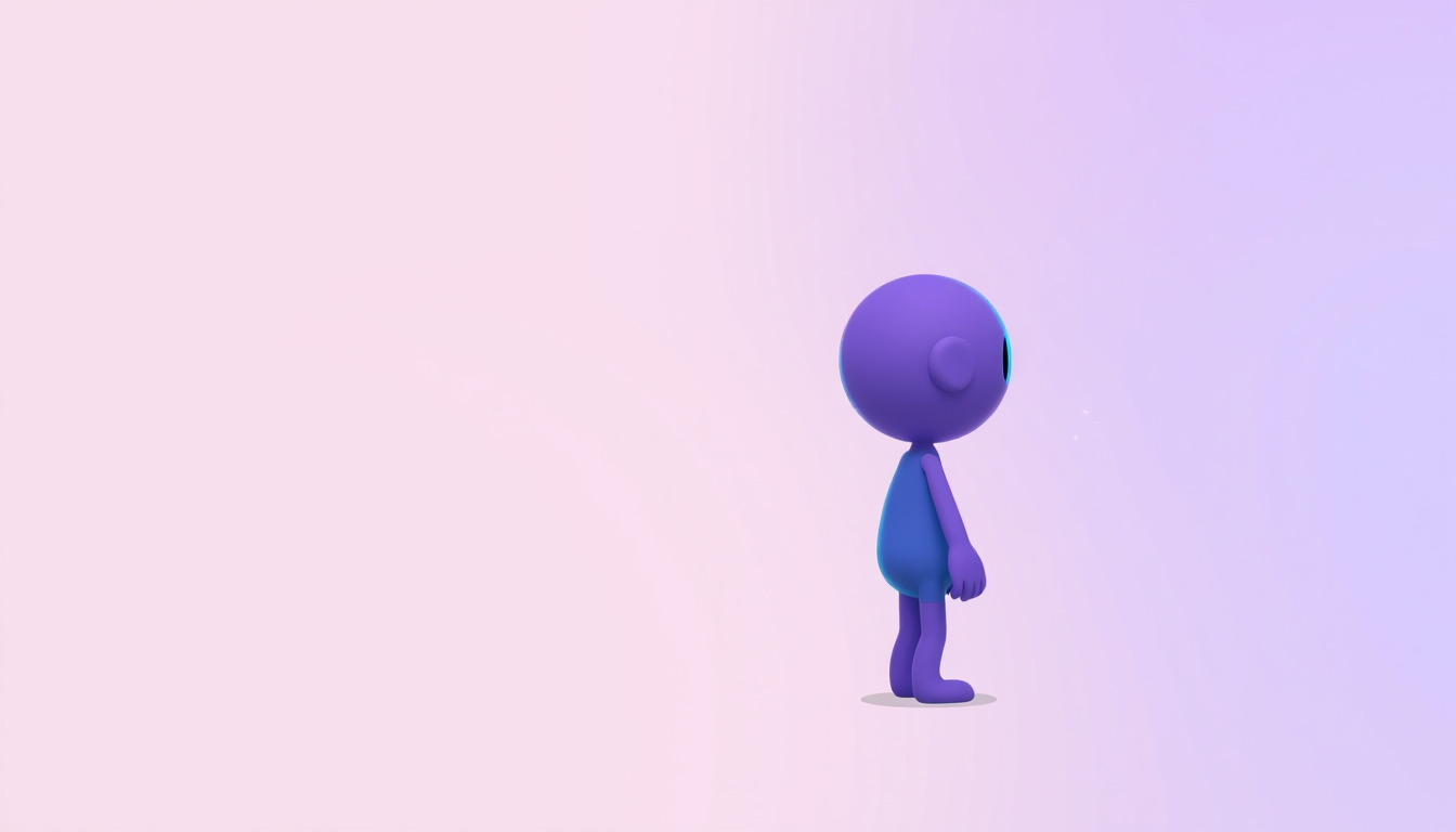 Main art studio: Simple 2D side-view game character, like a Scratch character, facing right, simple humanoid creature, neutral expression, simple round head, small bod
