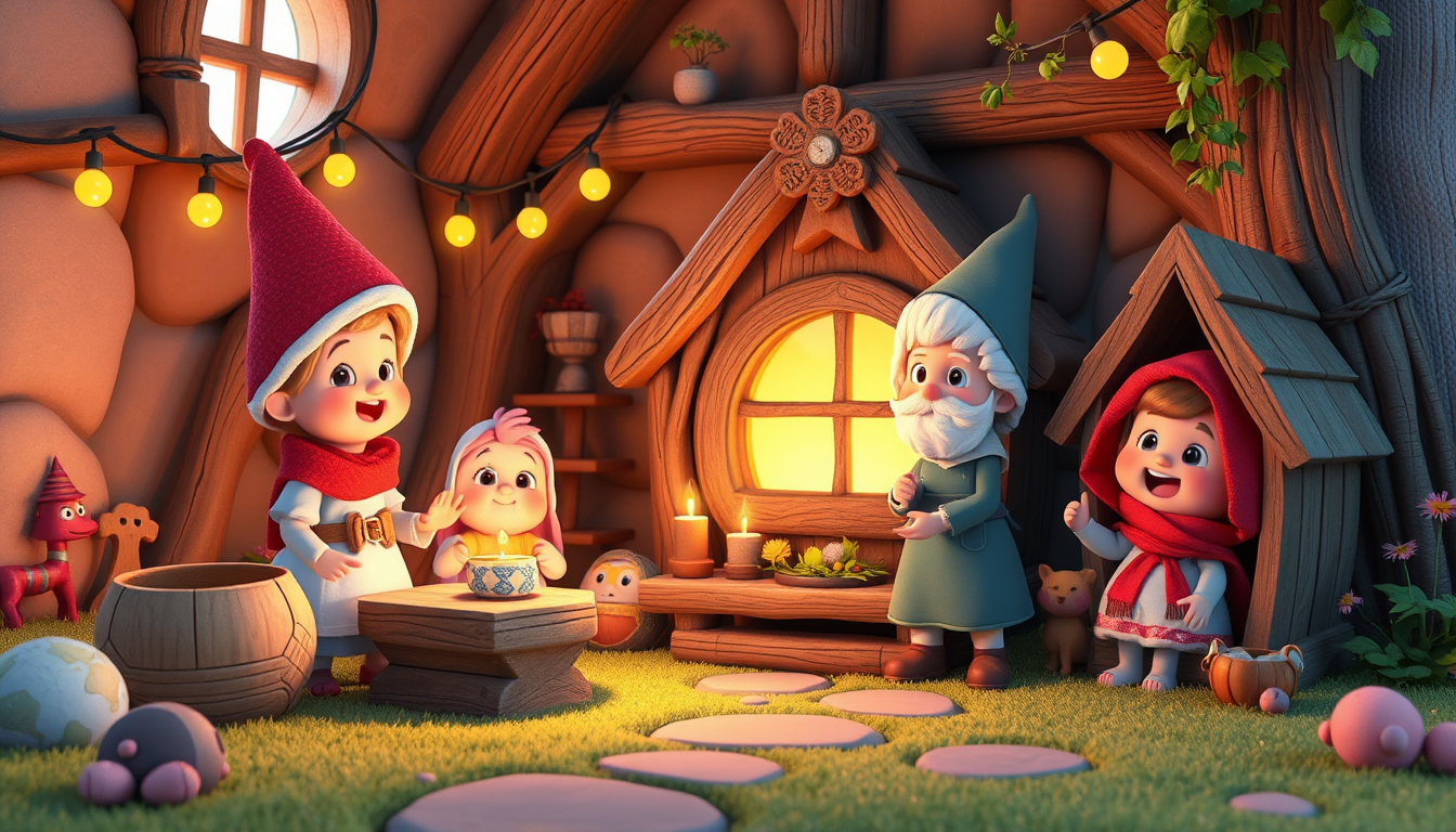 Main art studio: 3d -illustration im märchen-/ animationsstiel kindergebutstag