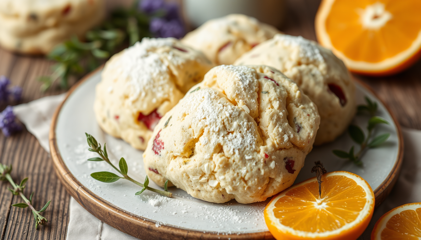 Main art studio: Bitte erstelle mir ein bild von herbstlichen scones. Bitte halte dich in einem beigen ton nund die scones sollen etwas förmiger sein und in einer aufl