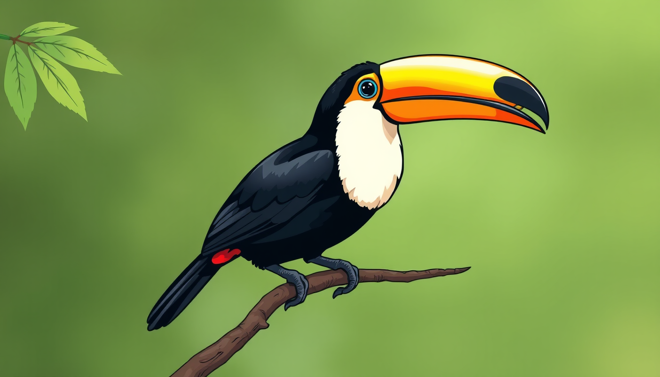 Main art studio: dibujo de un tucan sencillo para pintar en una maceta
