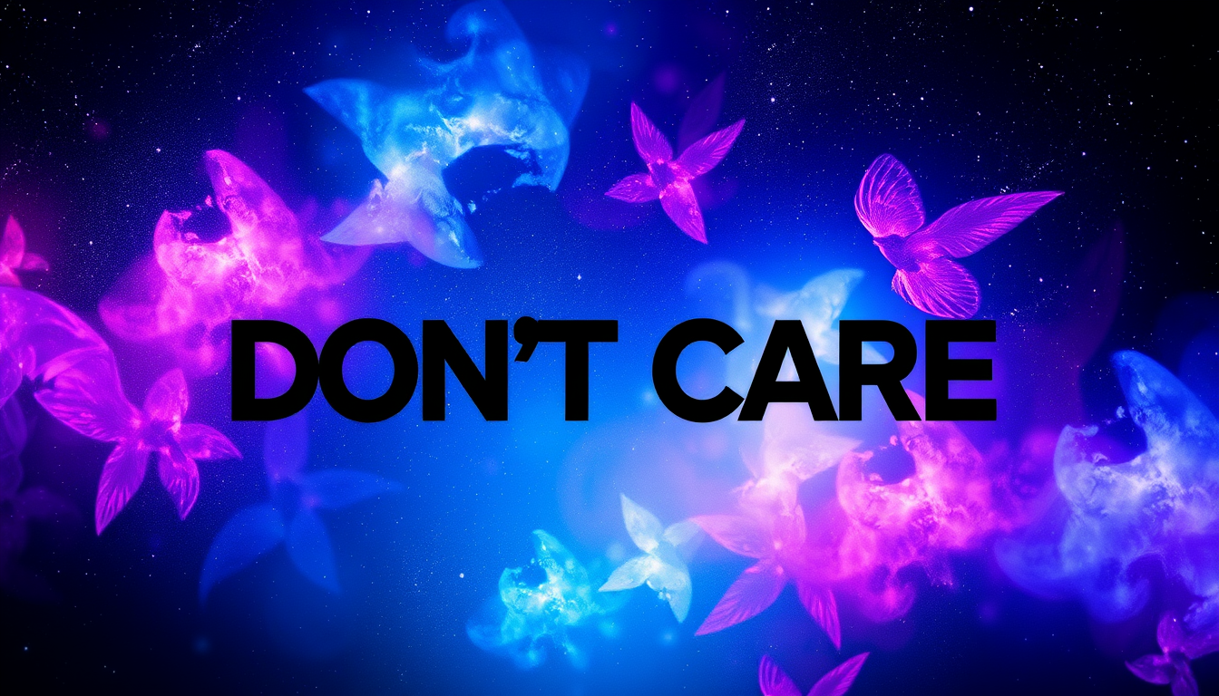 Wallpaper idea created from the prompt: wallpaper artwork, wide atmospheric scene or bold pattern, high detail, Create a creative, aesthetic wallpaper featuring the words “DON’T CA