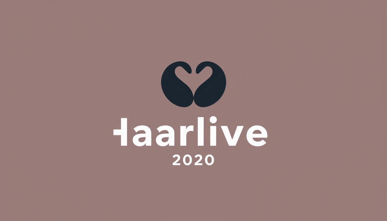 Logo idea: logo design, clean minimal mark, bold simple shapes, balanced composition, (Haarliebe 2020)und dann beide 2en sollen vor sich stehen wie ein Herz , ve