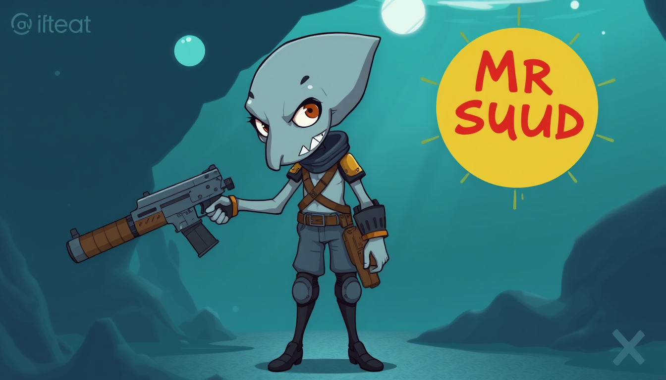 Characters idea: original character design, detailed outfit and accessories, expressive personality, 14 year old boy called Mr squid, hes half squid and half man, hes