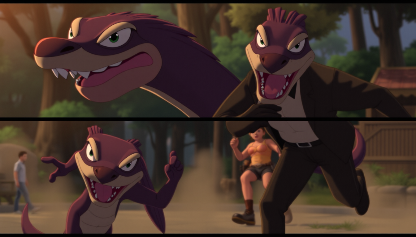 Main art studio: Images of a blushing Boa Hancock being chased in the anime.