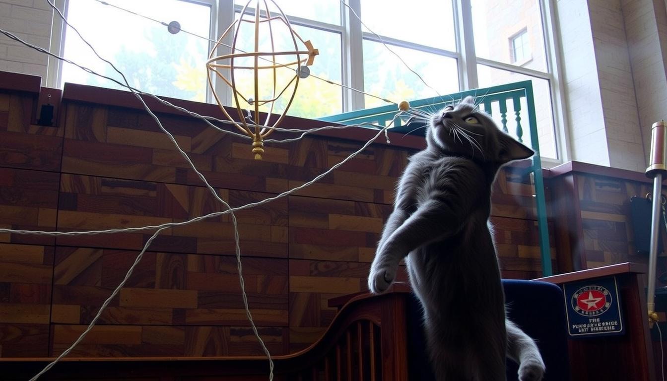 Posters idea: poster design, bold striking composition, strong focal point, space for headline, cat flying , print-ready poster