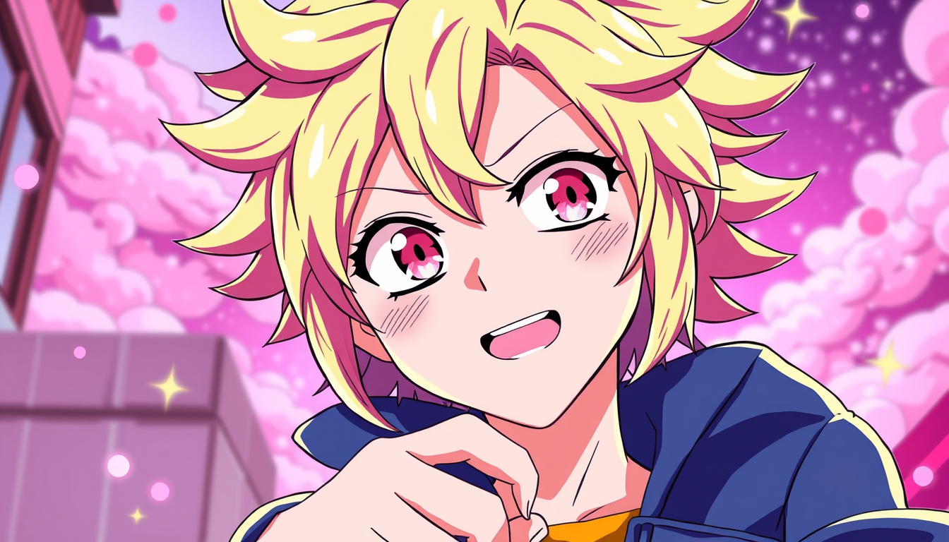 Anime idea: anime style, vibrant colors, expressive eyes, Genera una imagen de mina ashido de mi hero academia en versión realista , detailed anime illustration