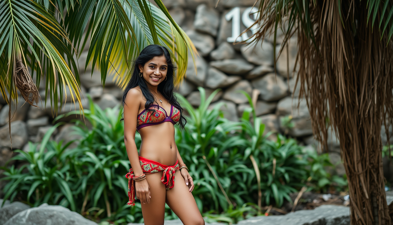Main art studio: Indian village girl micro bikini