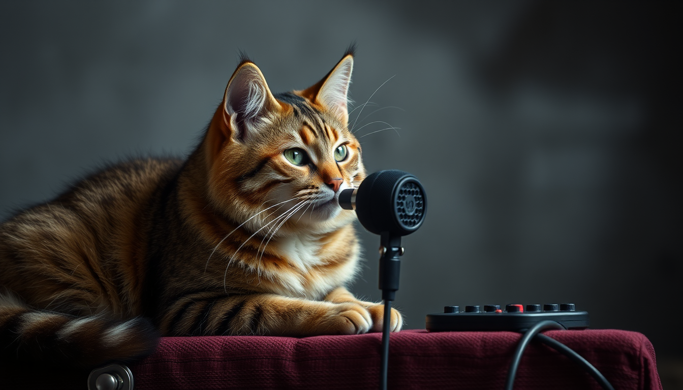 Main art studio: maxwel die katze am durchdrehen mit megafon und euiia