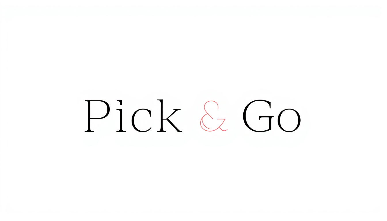 Logo idea: logo design, clean minimal mark, bold simple shapes, balanced composition, Logo moderno y para “Laredo Pick & Go”, servicio de personal shopper y enca