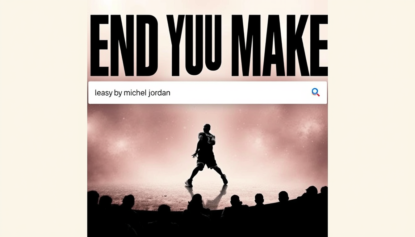 Main art studio: can you make a thumbnail like on youtube search "end of the beginning by michael jordan
