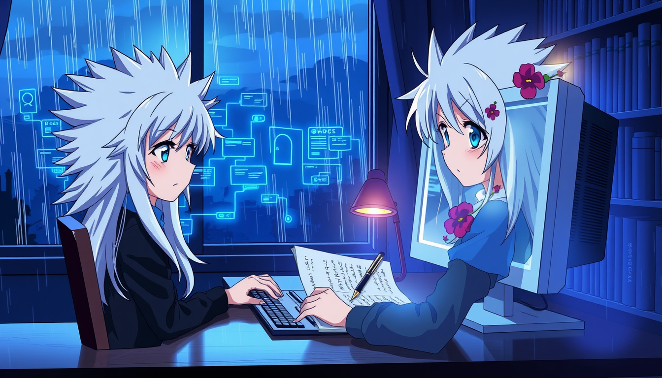 Main art studio: Create a high-quality 16:9 Japanese anime episode thumbnail with dramatic cel shading, crisp line art, atmospheric lighting, and expressive character 