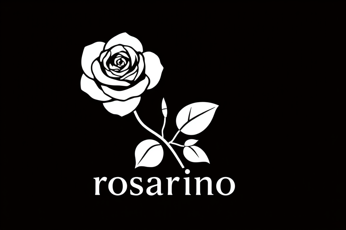 Main art studio: logo mit rosen und den name: rosarino GmbH