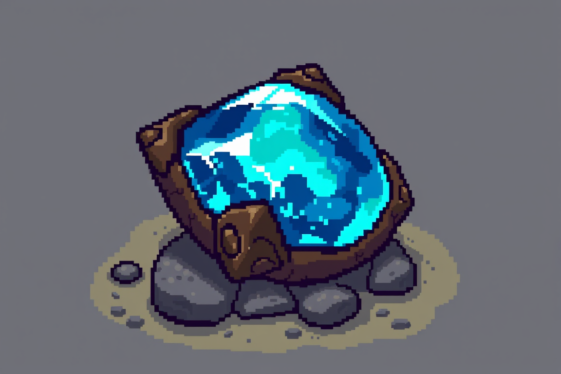 Main art studio: A mysterious blue gemstone forged by an ancient civilization. It pulses with a strange magical energy and is the only key capable of awakening the Hyd