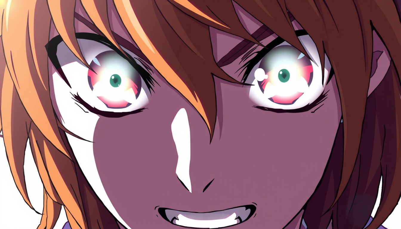 Anime idea: anime style, vibrant colors, expressive eyes, Kind of tan, dirty blonde/ brown hair who looks mysterious and intimidating , detailed anime illustratio