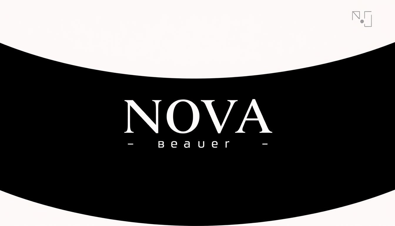 Logo idea created from the prompt: logo design, clean minimal mark, bold simple shapes, balanced composition, Nova Beauty dessin salon estétique et coiffure rose pastel doree 