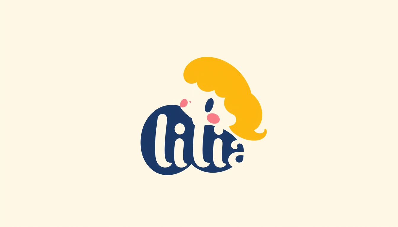 Logo idea: logo design, clean minimal mark, bold simple shapes, balanced composition, Create a charming logo for children’s book publisher “Lilia”. Turn the lowe