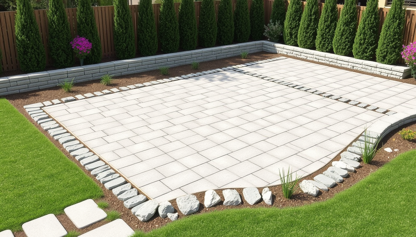 Main art studio: fais un plan avec des pave (tous type) des bordure (tous type) cela doit etre une allee mais tu doit ajouter une touche artistique plan de chantier