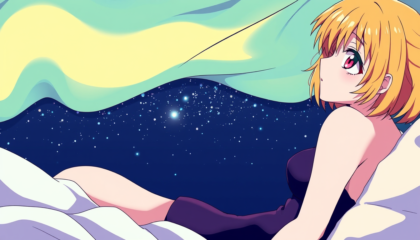 Anime idea: anime style, vibrant colors, expressive eyes, Himiko Toga sur un lit complètement nue , vagin visible , detailed anime illustration