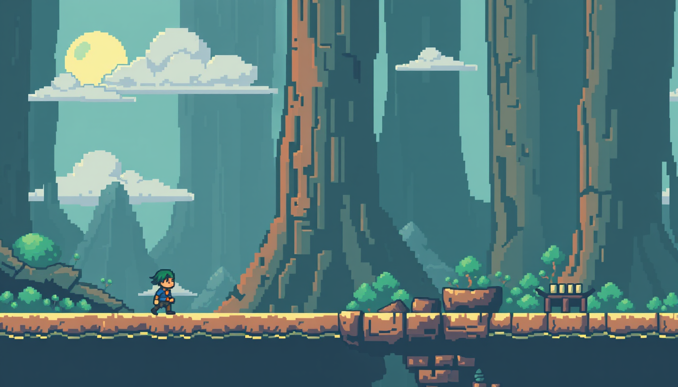 AI Pixel Art idea created from the prompt: pixel art, 32x32 sprite scale, limited palette, retro 16-bit game art, Solo una espada de madera , crisp pixel perfect, indie-game aesthetic