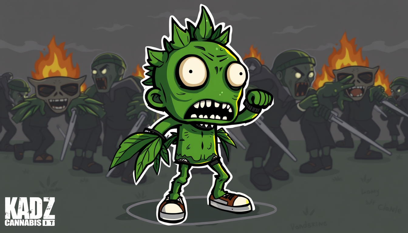 Main art studio: Please create mascot to be used as display pic on twitch. I want it to incorporate my user name which is Kid_Cannabis. I play dayz so want it to incor