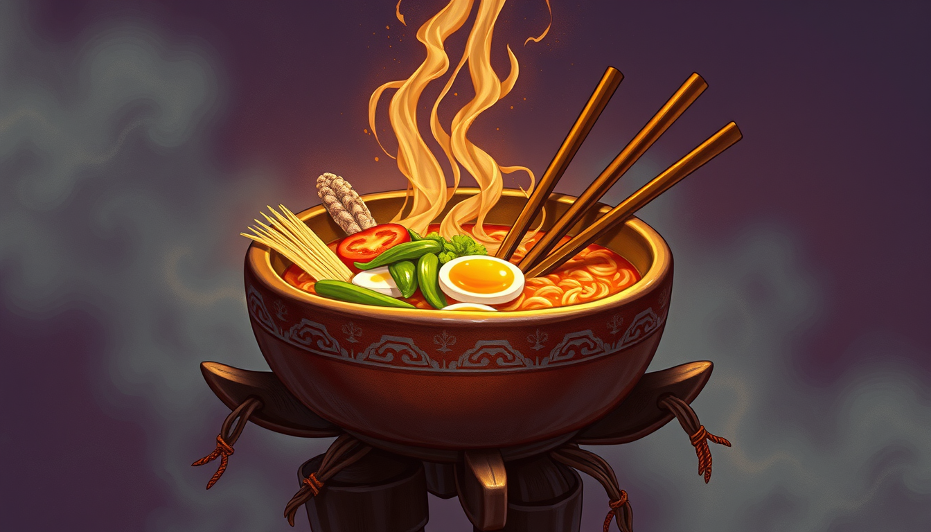 Main art studio: a ramen bowl as a totem of undying 16x16