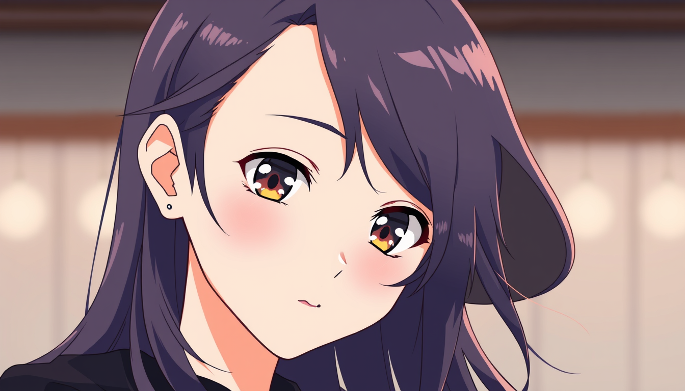 Photo To Anime idea: anime style portrait from the photo, cel shading, vibrant anime colors, expressive eyes, ビキニを着たＣカップの女子大生 , clean anime lineart, faithful likeness