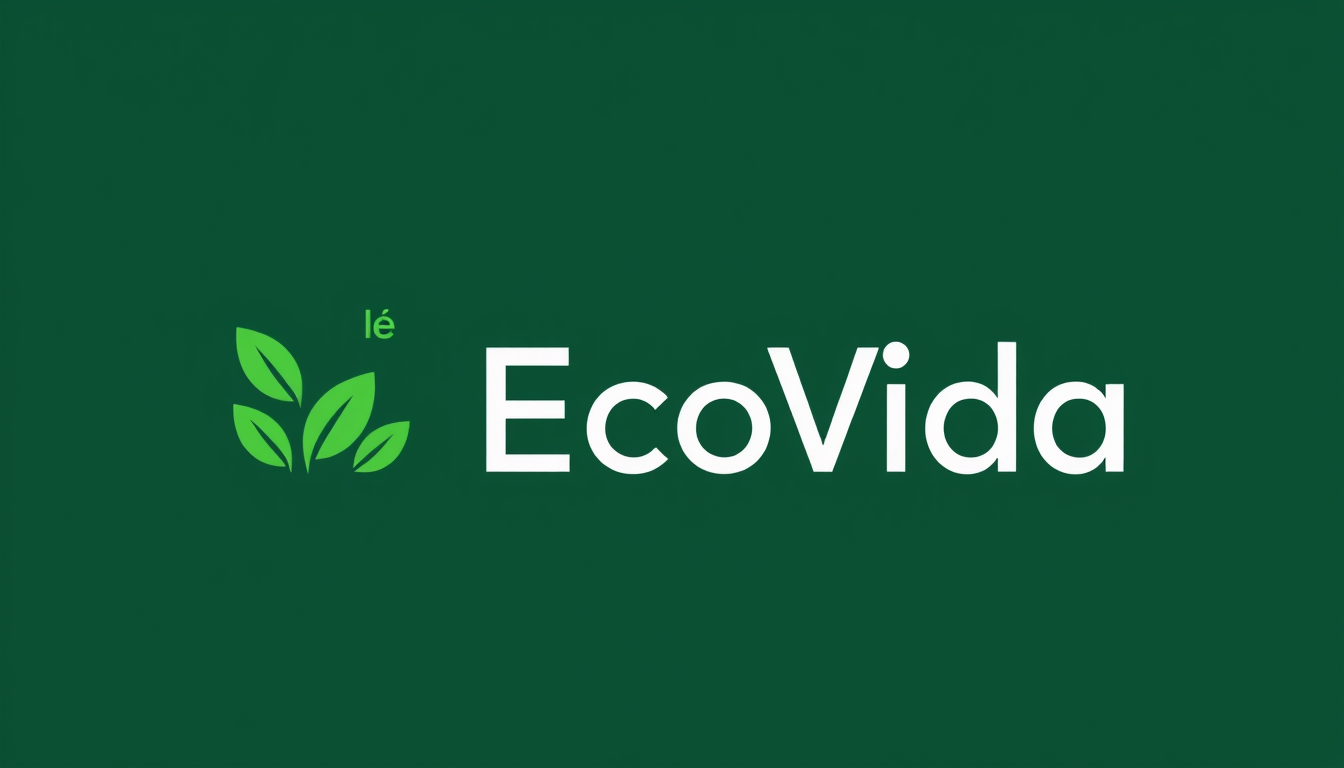 Logo idea created from the prompt: logo design, clean minimal mark, bold simple shapes, balanced composition, as un logo de EcoVida verde y con tonos azules con planmtas y cos
