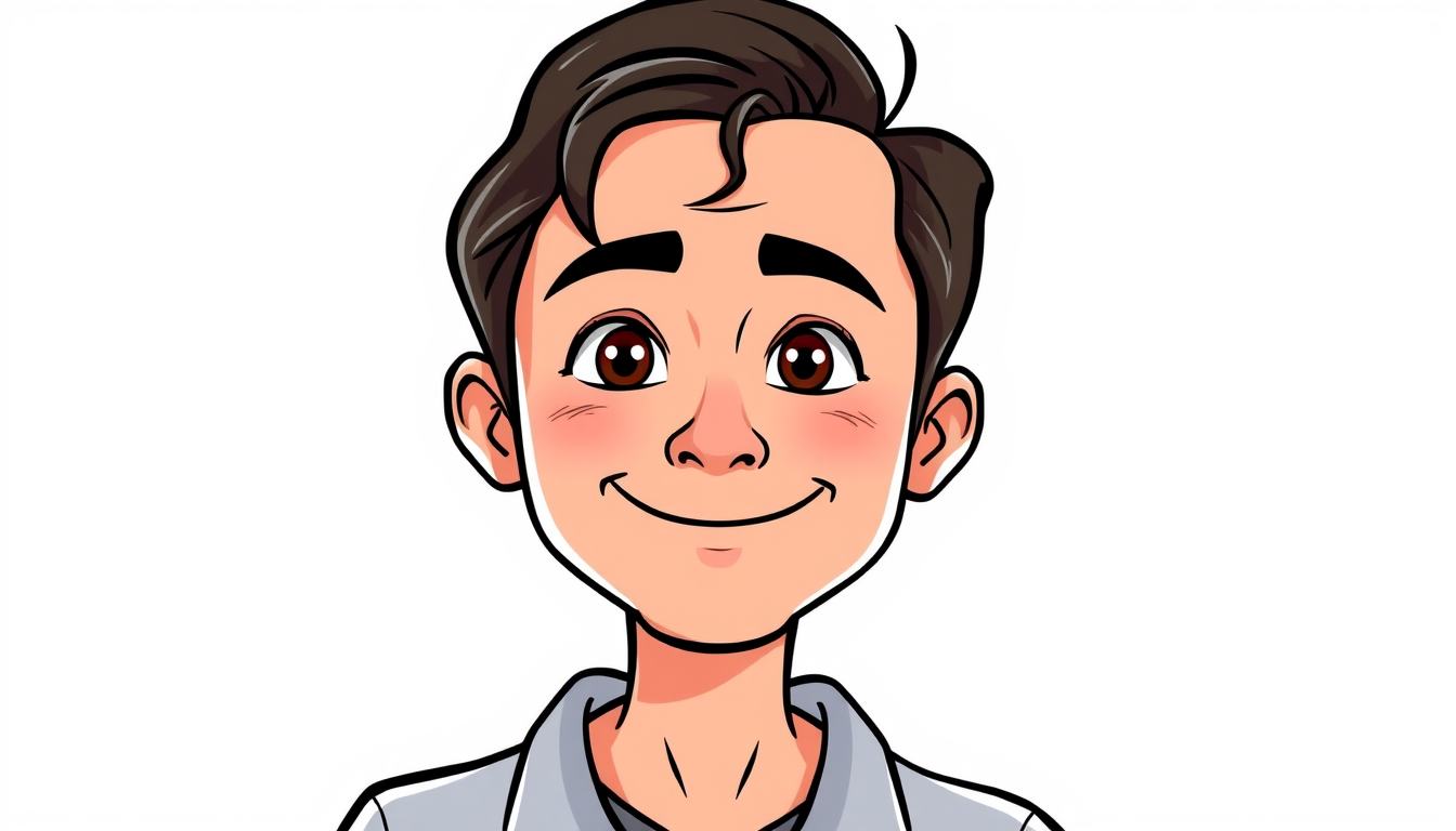 Photo To Cartoon idea: cartoon style portrait from the photo, bold outlines, flat shading, playful proportions, un carro , clean cartoon illustration, recognizable likeness