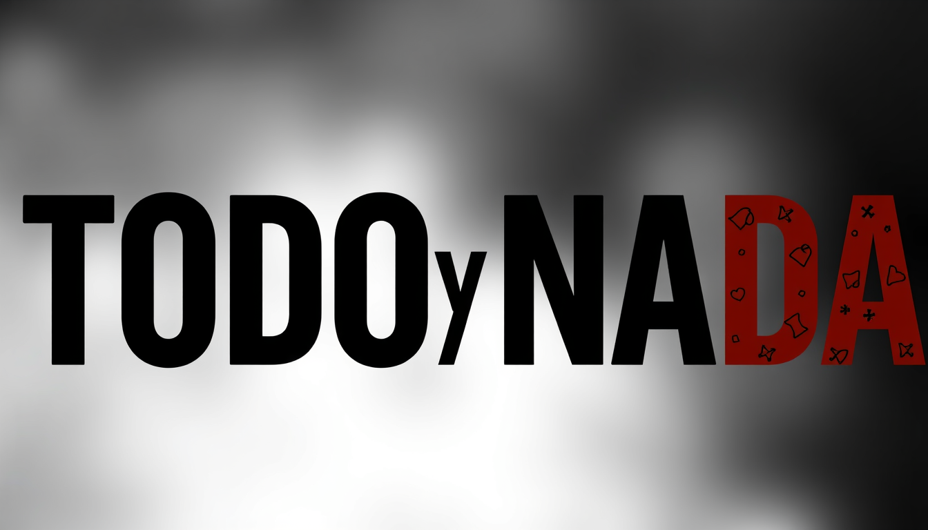 Main art studio: Crra un imagen de las palabras TODO y NADA. En letra estilo raperos