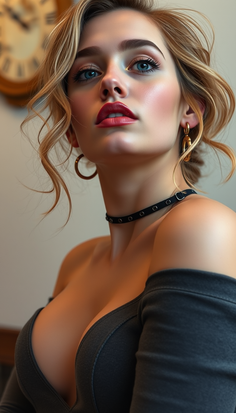 Main art studio: Une femme ultra belle en collant avec des gros sains et un beau visage