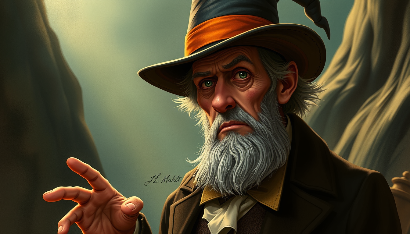 Main art studio: Stylized concept art of the Wizard of Oz based on L. Frank Baum’s 1900 novel and W. W. Denslow’s illustrations. Depict the real man behind the illusio