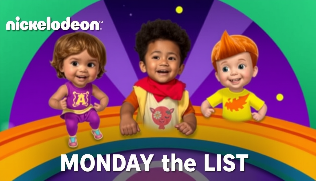 AI Art prompt example created from the prompt: Nickelodeon MUSIC nickjr.com/music lassoStarPurpleRedYellowYellowYellowYellowFire MONDAY the LIST ACTION NEWS HD abc 13
