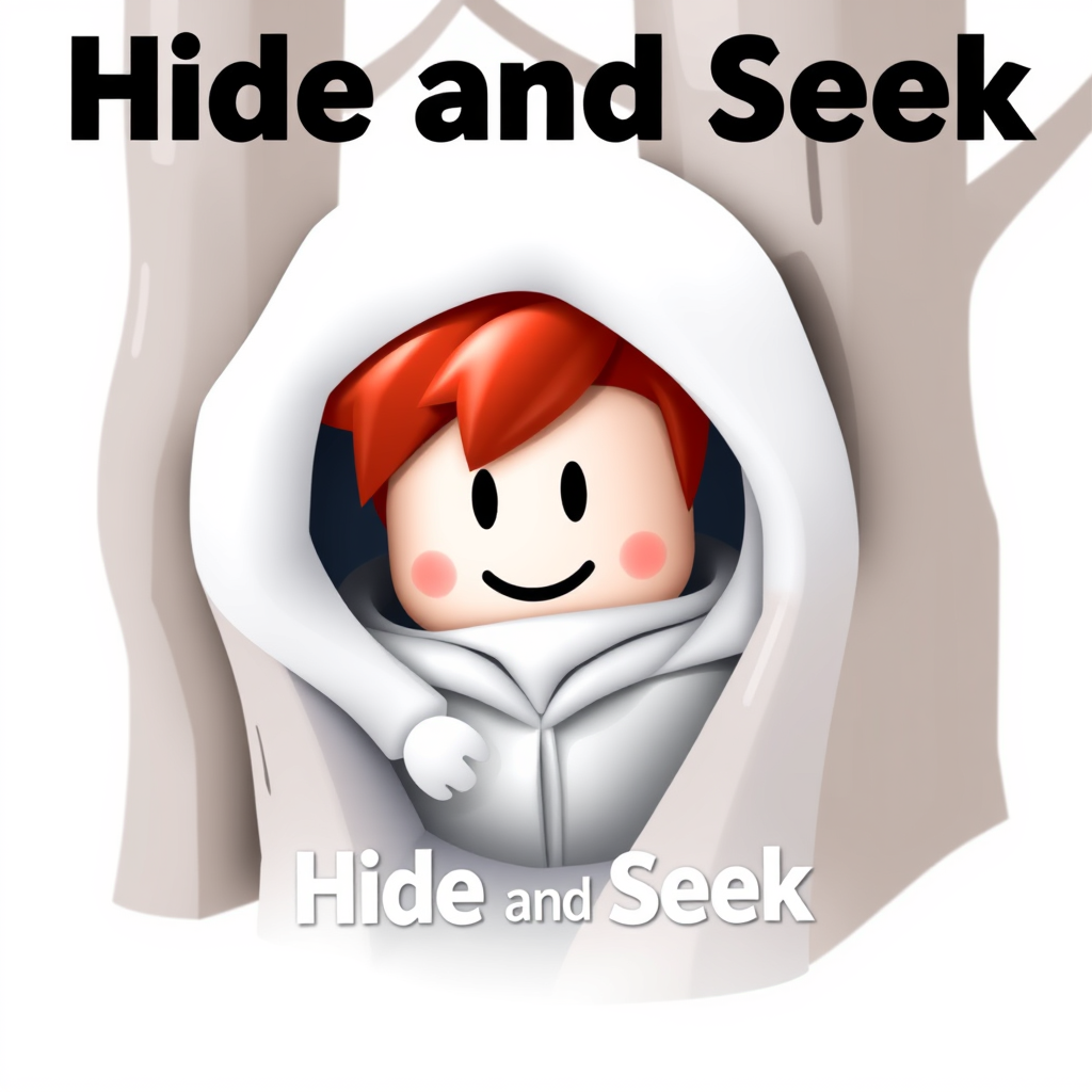 Main art studio: kannst du mit eine Roblox ICon für ein Hide and seek game machen, with a title with the text "Ultimativer Hide and Seek", it schould look like the rob