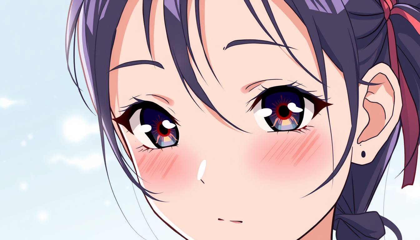 Photo To Anime idea: anime style portrait from the photo, cel shading, vibrant anime colors, expressive eyes, 水色のツインテール黒と濃いピンクのコートに水色のネクタイ水色と黒のスカート黒と濃いピンクの髪飾り水色の目 , clean 