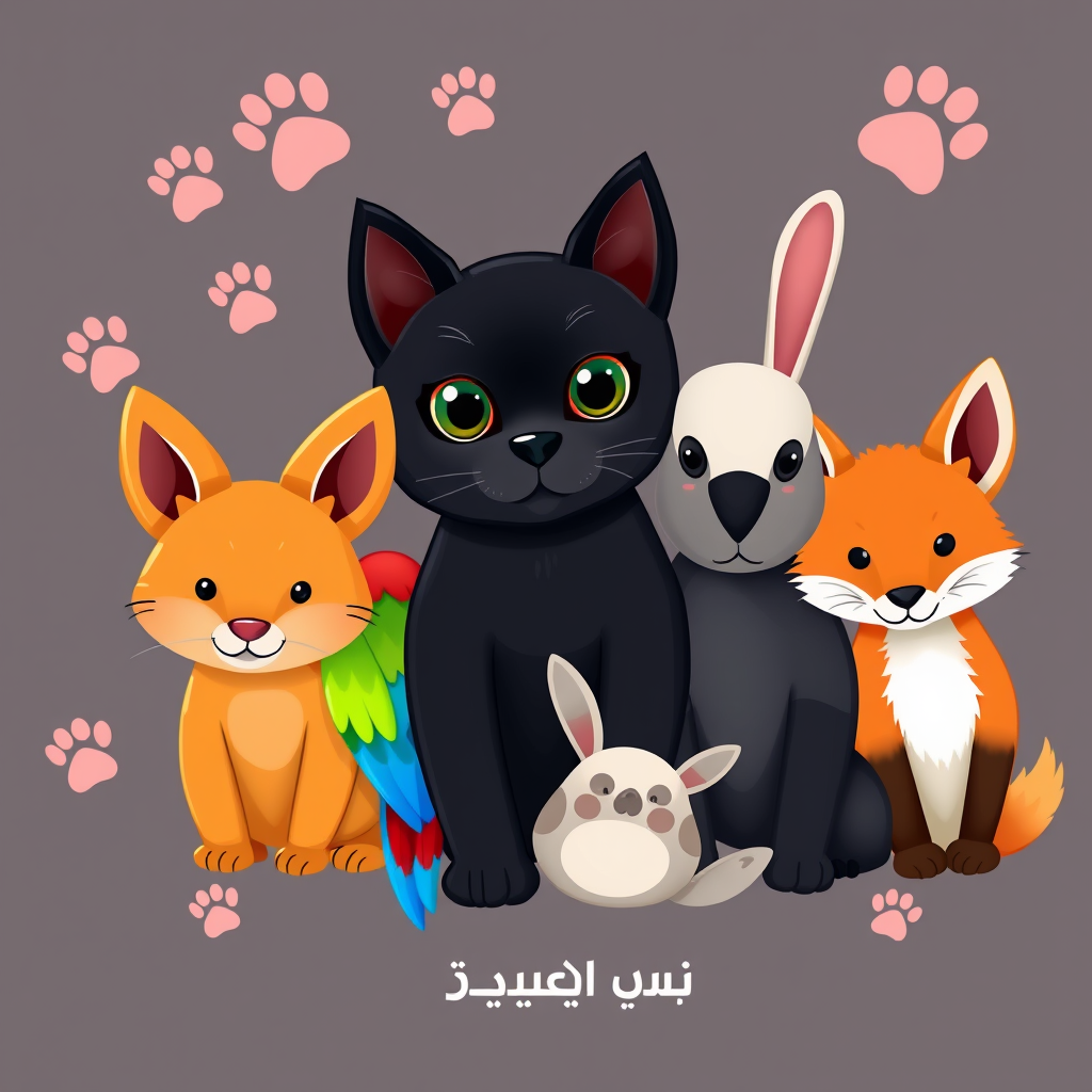 Main art studio: Create a square 1:1 profile picture for a social media channel about ANIMALS. IMPORTANT: The image must contain ONLY animals. NO city, NO buildings, N