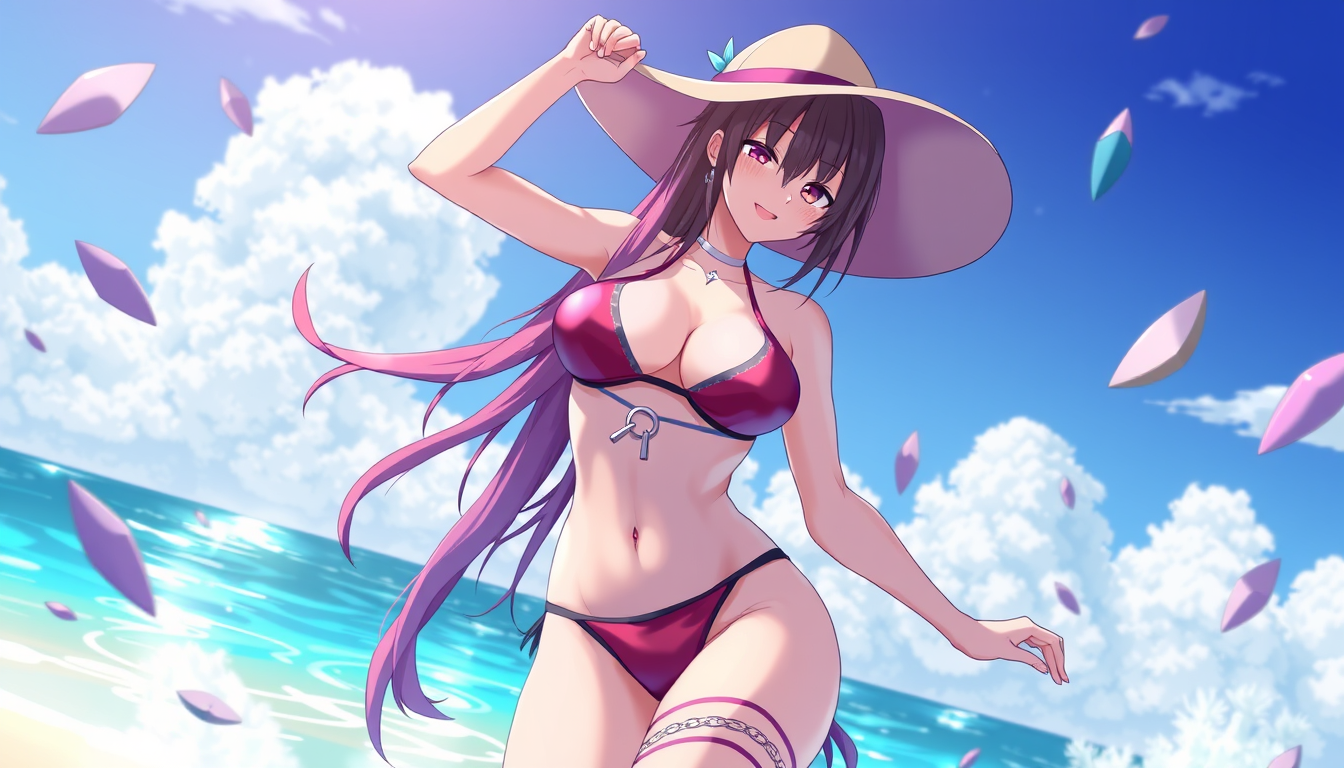 AI Art prompt example created from the prompt: uta from one piece bikini